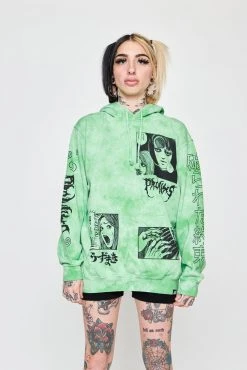 CASH Hoodies Junji Ito The Scar Hoodie Green