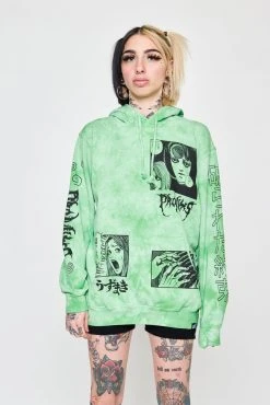 CASH Hoodies Junji Ito The Scar Hoodie Green