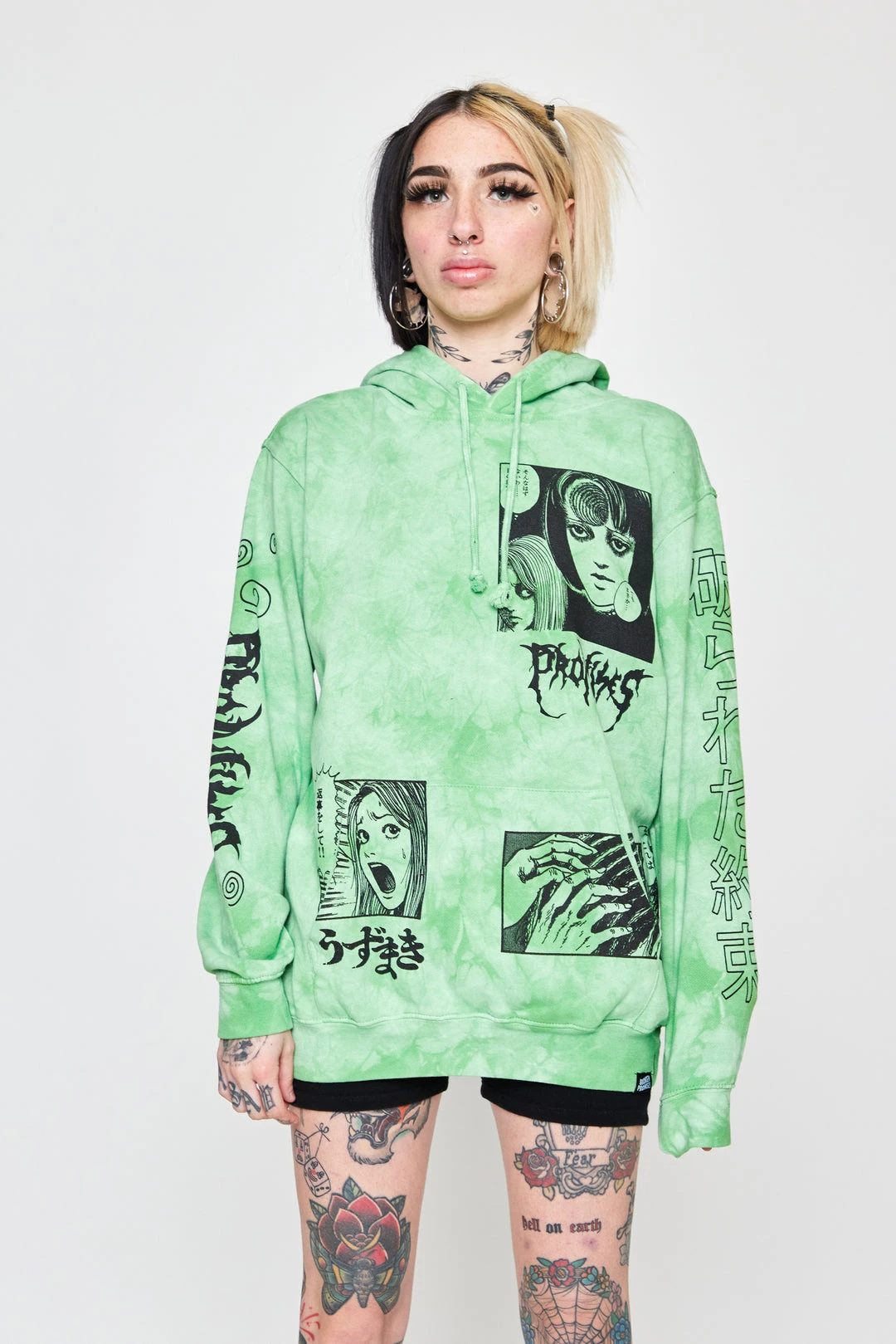 CASH Hoodies Junji Ito The Scar Hoodie Green