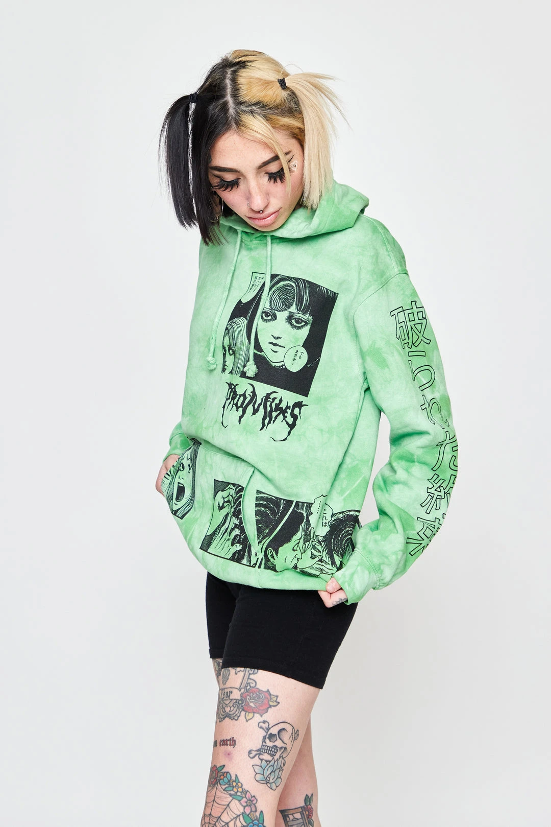 CASH Hoodies Junji Ito The Scar Hoodie Green