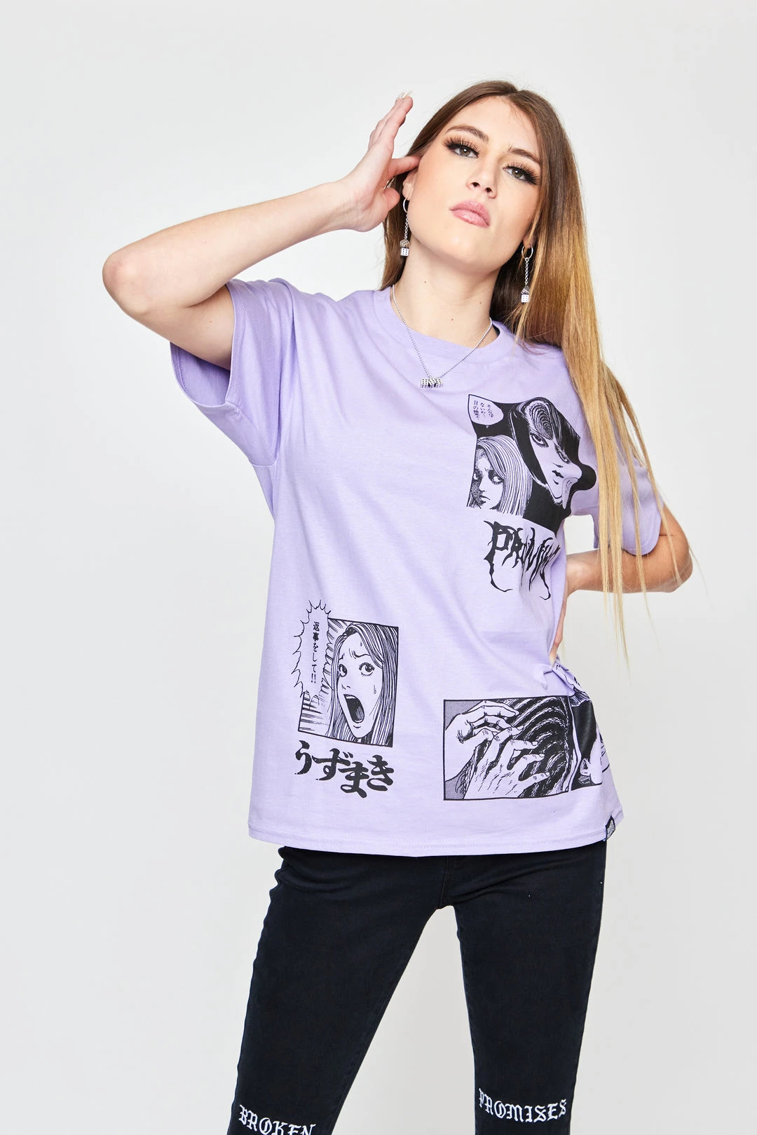 BROKEN PROMISES Shirts Junji Ito The Scar Tee Light Purple
