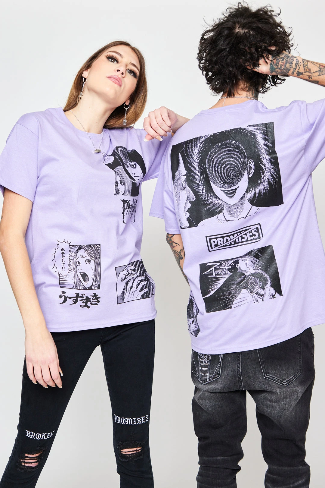 BROKEN PROMISES Shirts Junji Ito The Scar Tee Light Purple