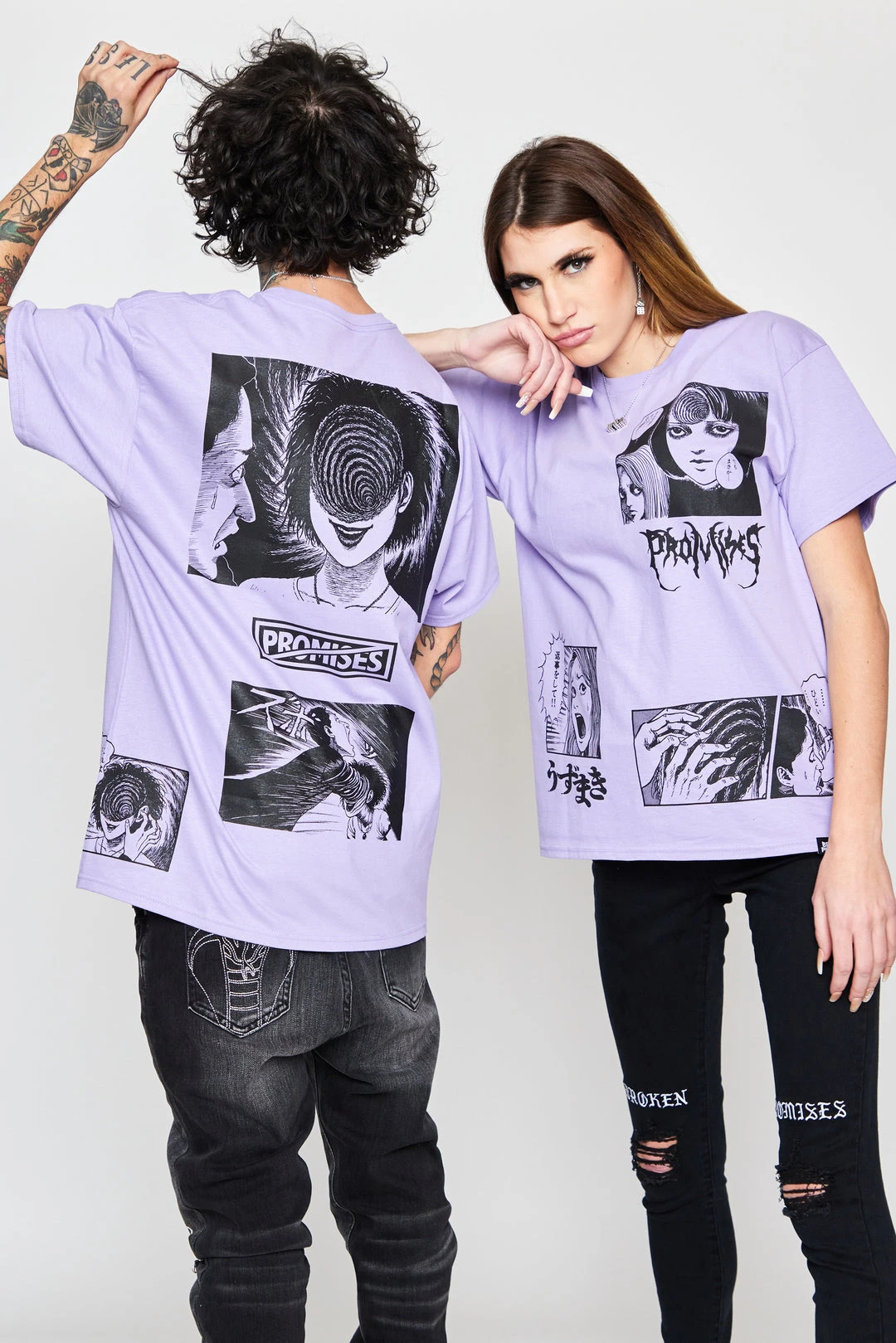 BROKEN PROMISES Shirts Junji Ito The Scar Tee Light Purple
