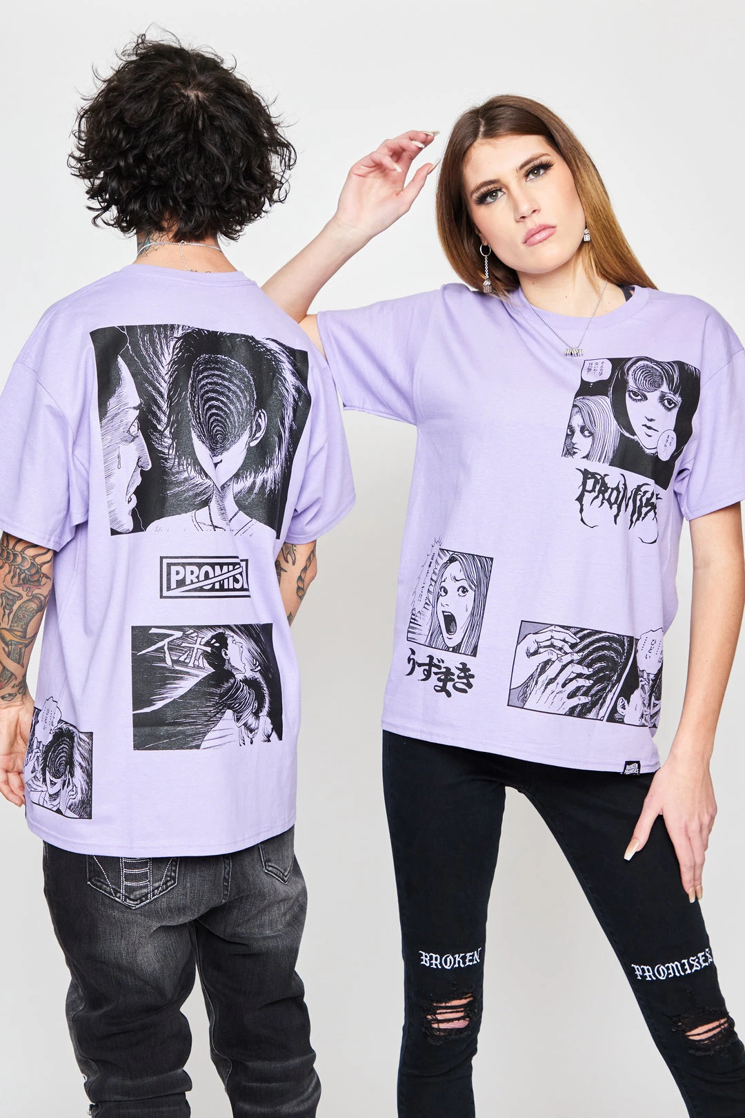 BROKEN PROMISES Shirts Junji Ito The Scar Tee Light Purple