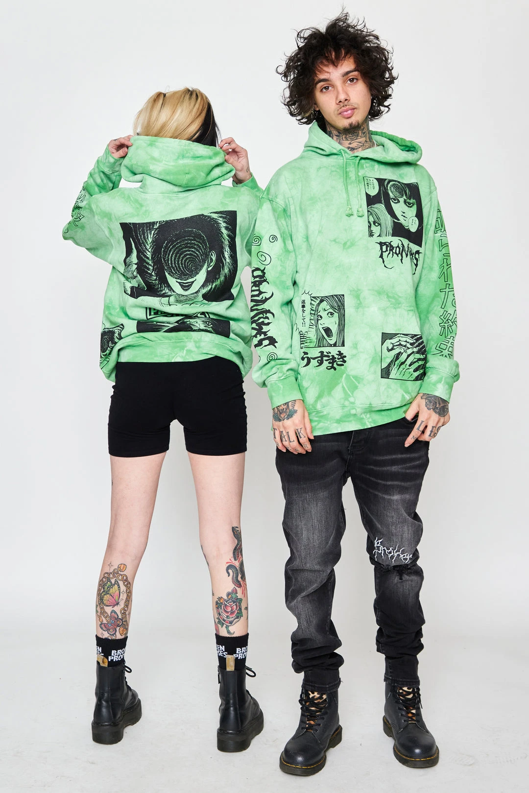 CASH Hoodies Junji Ito The Scar Hoodie Green