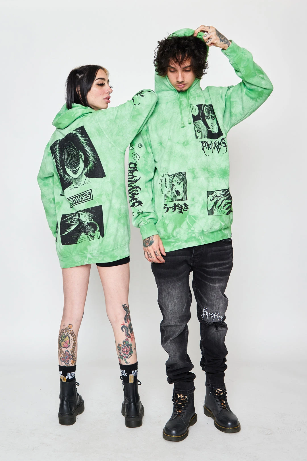 CASH Hoodies Junji Ito The Scar Hoodie Green