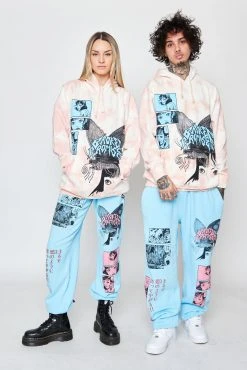 CASH Hoodies Junji Ito Butterflies Hoodie Pink