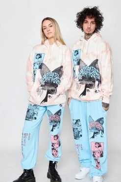 CASH Hoodies Junji Ito Butterflies Hoodie Pink