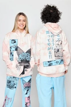 CASH Hoodies Junji Ito Butterflies Hoodie Pink
