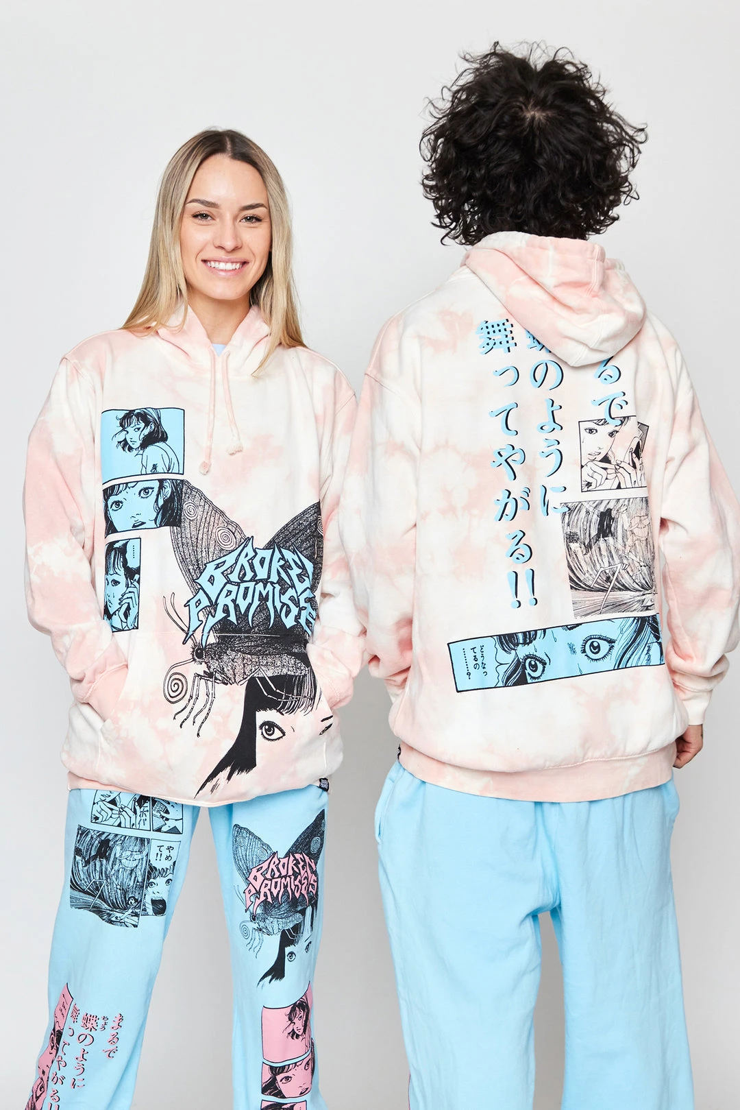 CASH Hoodies Junji Ito Butterflies Hoodie Pink