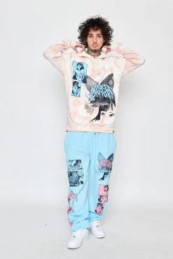 CASH Hoodies Junji Ito Butterflies Hoodie Pink