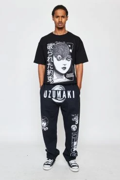 BROKEN PROMISES Bottoms Junji Ito I Don't Care Sweatpants Black