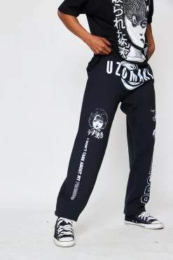 BROKEN PROMISES Bottoms Junji Ito I Don't Care Sweatpants Black