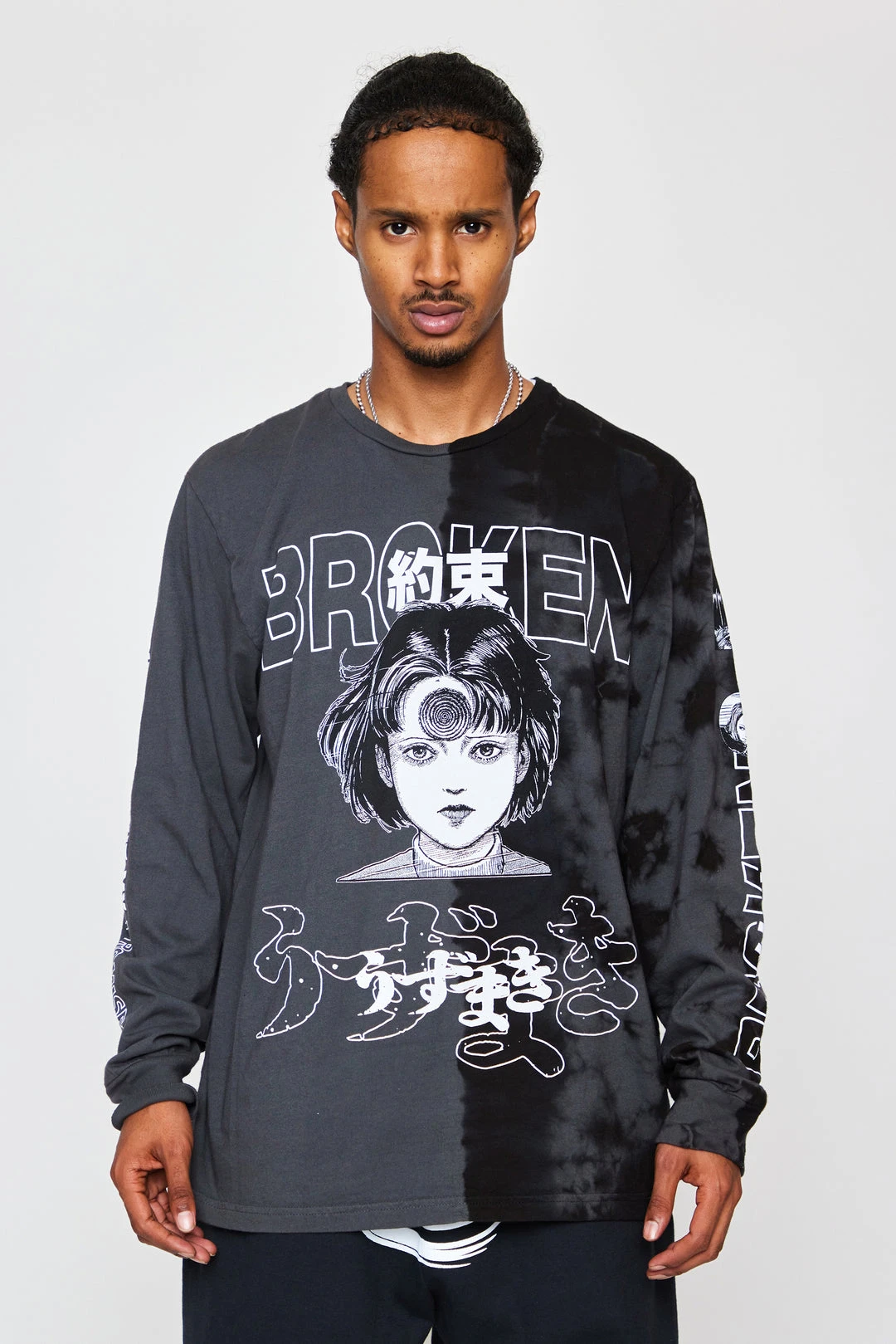 BROKEN PROMISES Junji Ito I Don't Care L/S Tee Blk