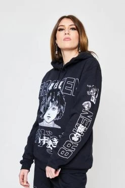 BROKEN PROMISES Junji Ito I Don't Care Black Hoodie