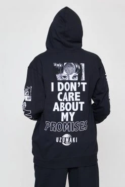 BROKEN PROMISES Junji Ito I Don't Care Black Hoodie