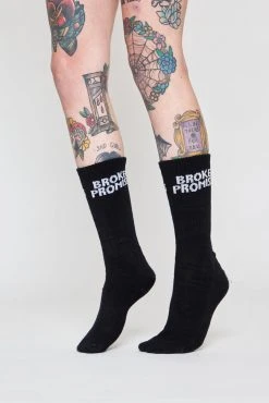 BROKEN PROMISES Accessories BP Wave Logo Sock - Black
