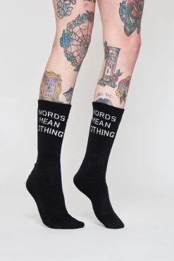 BROKEN PROMISES Accessories The Motto Sock Black