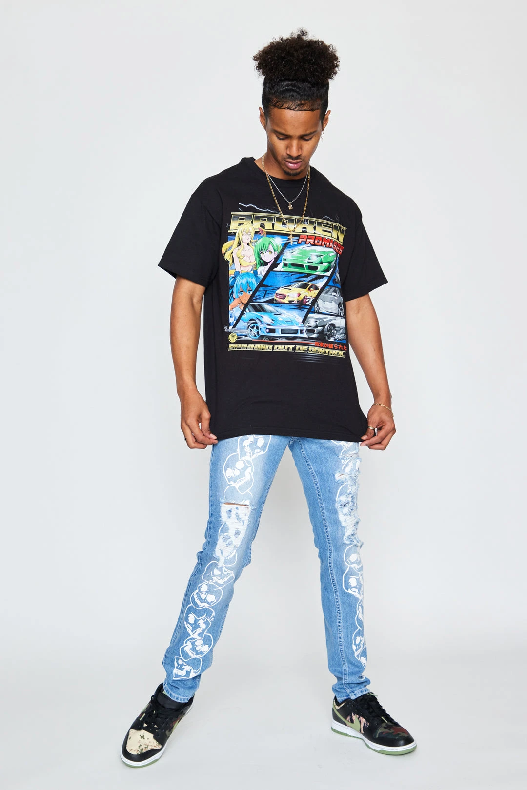 BROKEN PROMISES Spinning Out S/S Blk Shirts