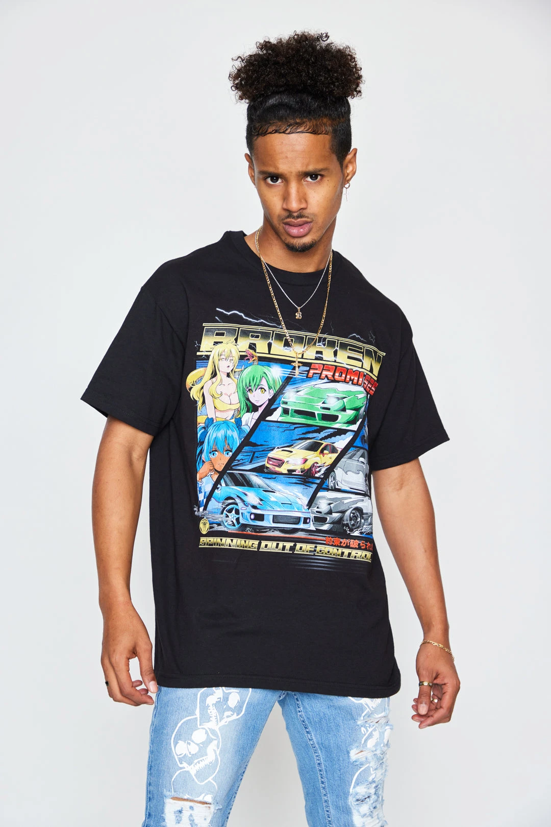 BROKEN PROMISES Spinning Out S/S Blk Shirts