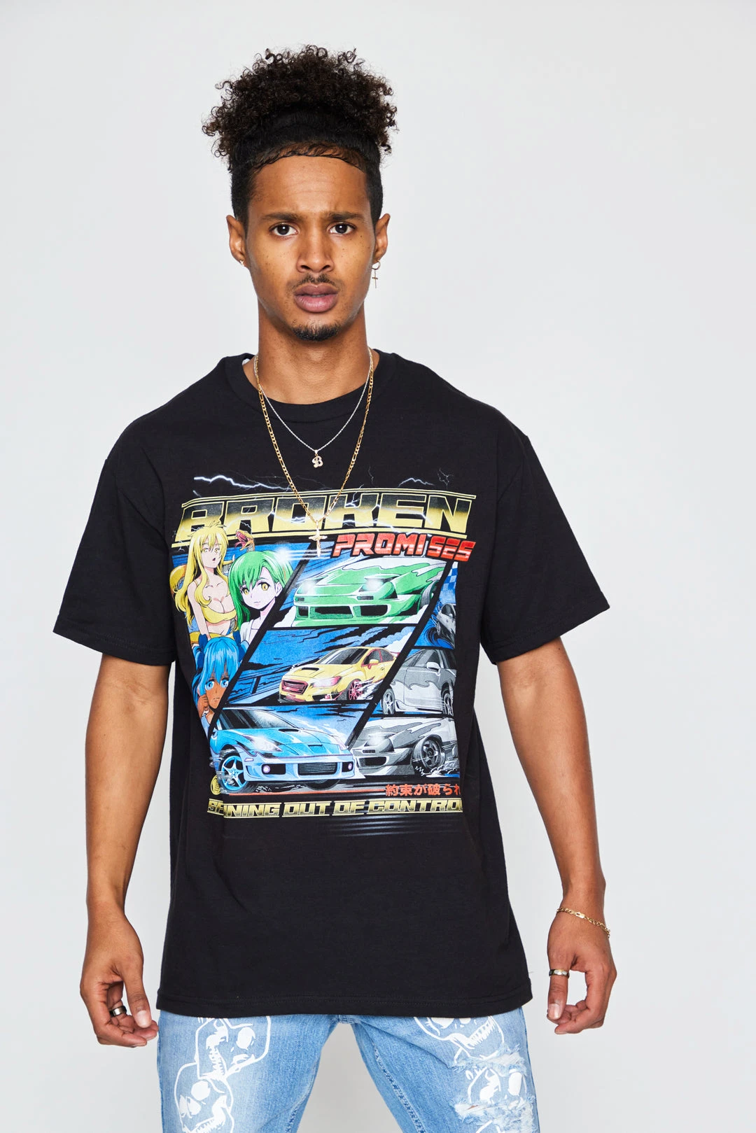 BROKEN PROMISES Spinning Out S/S Blk Shirts