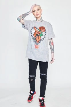 CASH Could Be Different Washed Tee Grey Lava Shirts
