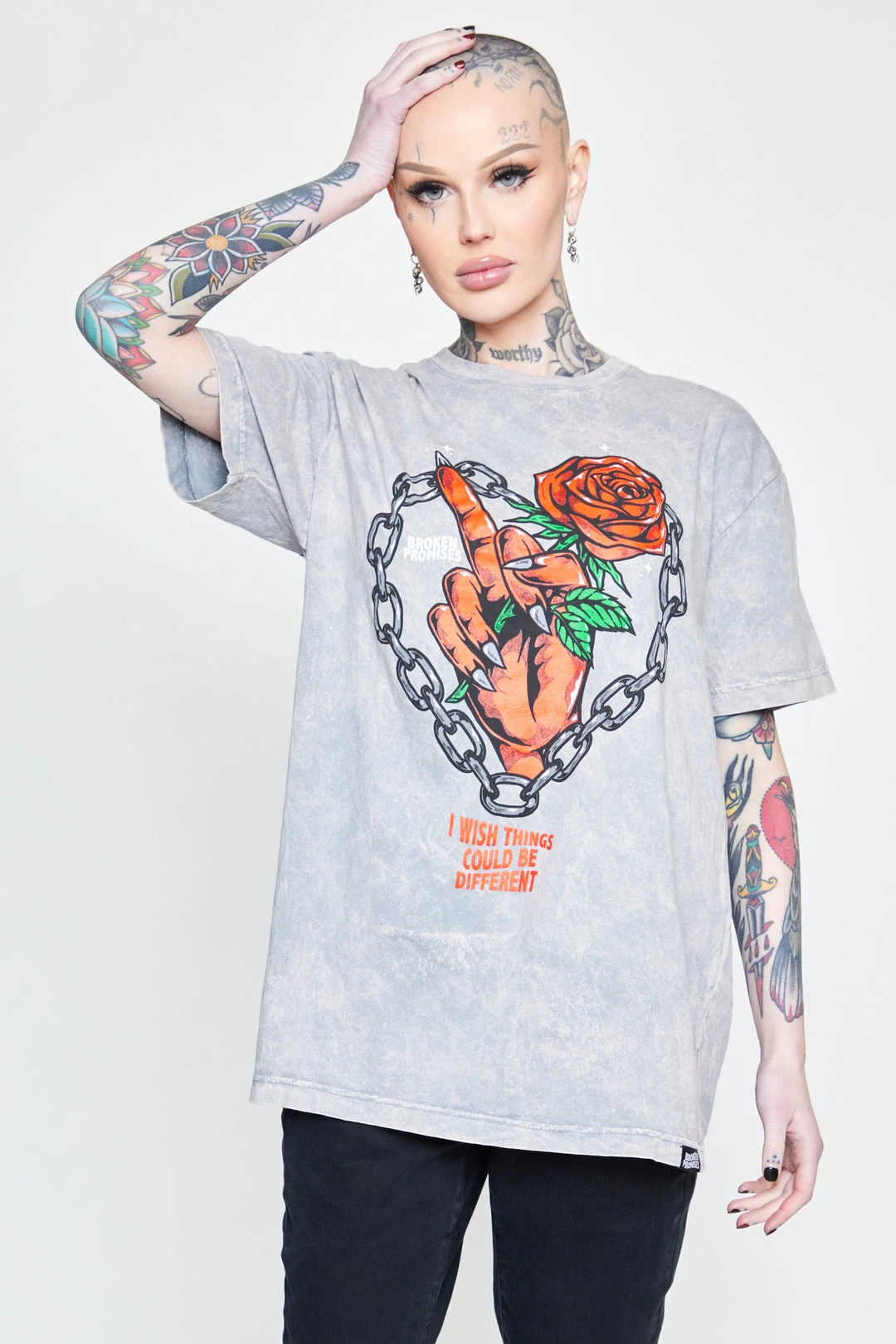 CASH Could Be Different Washed Tee Grey Lava Shirts