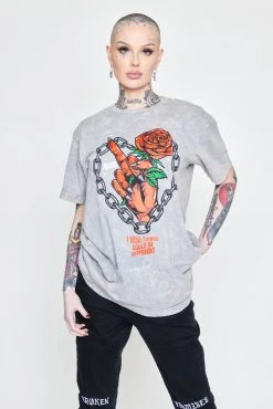 CASH Could Be Different Washed Tee Grey Lava Shirts
