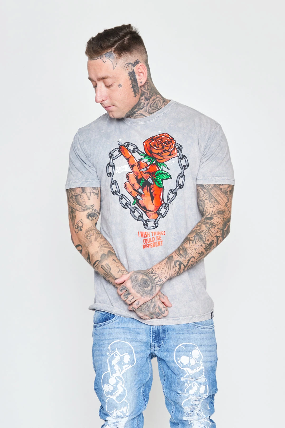 CASH Could Be Different Washed Tee Grey Lava Shirts