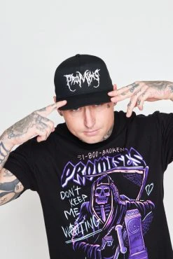 BROKEN PROMISES Graveyard Snapback Black
