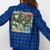 BROKEN PROMISES Leash Plaid Jacket Blue Outerwear