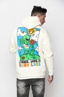 CASH Hoodies BP X Alienlabs Peace And Love Hoodie Natural