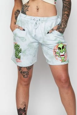 BROKEN PROMISES Bottoms Outsider Tie Dye Shorts Green
