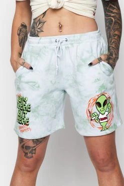BROKEN PROMISES Bottoms Outsider Tie Dye Shorts Green