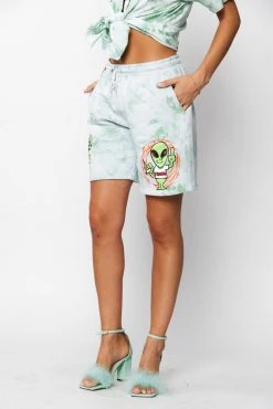 BROKEN PROMISES Bottoms Outsider Tie Dye Shorts Green