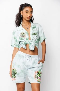 BROKEN PROMISES Bottoms Outsider Tie Dye Shorts Green