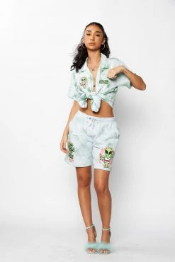 BROKEN PROMISES Bottoms Outsider Tie Dye Shorts Green