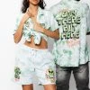 BROKEN PROMISES Outsider Button Up Tie Dye Green