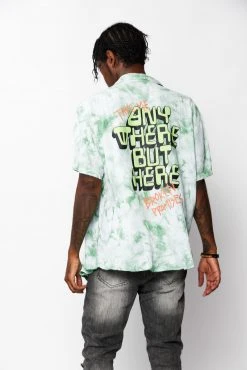 BROKEN PROMISES Outsider Button Up Tie Dye Green