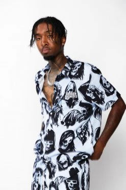 CASH Shirts Reaper Guide Button Up Shirt Blue