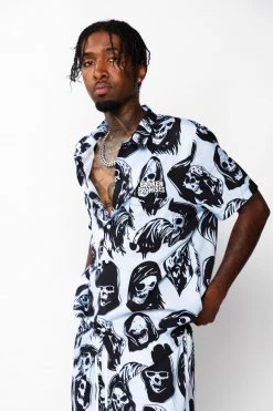 CASH Shirts Reaper Guide Button Up Shirt Blue