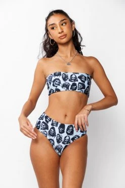 BROKEN PROMISES Reaper Guide Bandeau Bikini Top Blue Sets
