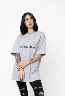 CASH We Ain't Homies Pocket Tee Heather Grey
