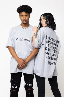 CASH We Ain't Homies Pocket Tee Heather Grey