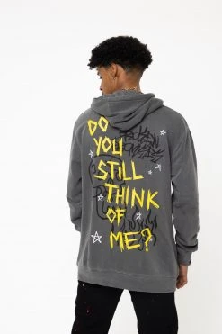 BROKEN PROMISES Hoodies Think Of Me Vintage Wash Hoodie