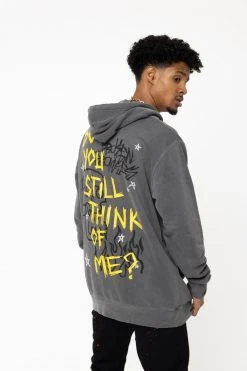 BROKEN PROMISES Hoodies Think Of Me Vintage Wash Hoodie