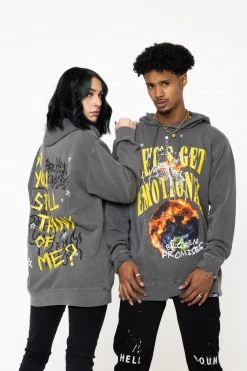 BROKEN PROMISES Hoodies Think Of Me Vintage Wash Hoodie