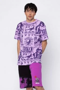 BROKEN PROMISES Demon Lover AOP Tee Purple Shirts