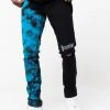 BROKEN PROMISES Slogan Split Dye Denim Blk/Blue