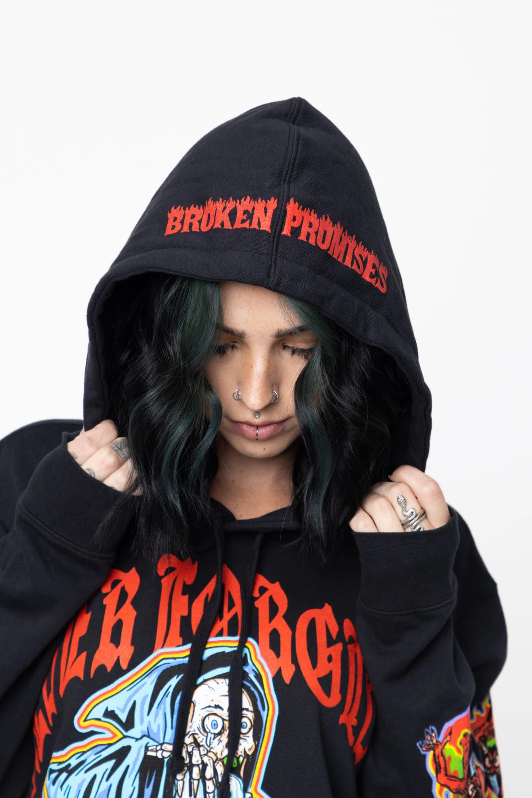 BROKEN PROMISES Never Forgive Hoodie Black